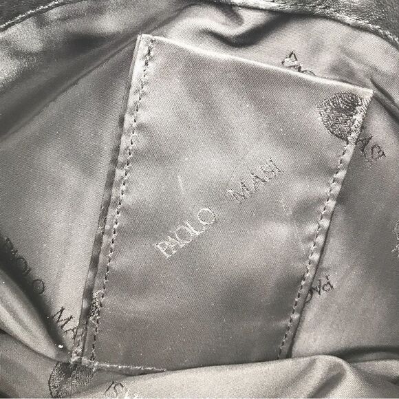 Paolo Masi 100% Black Leather Convertible Shoulder Bag / Clutch - Picture 13 of 16